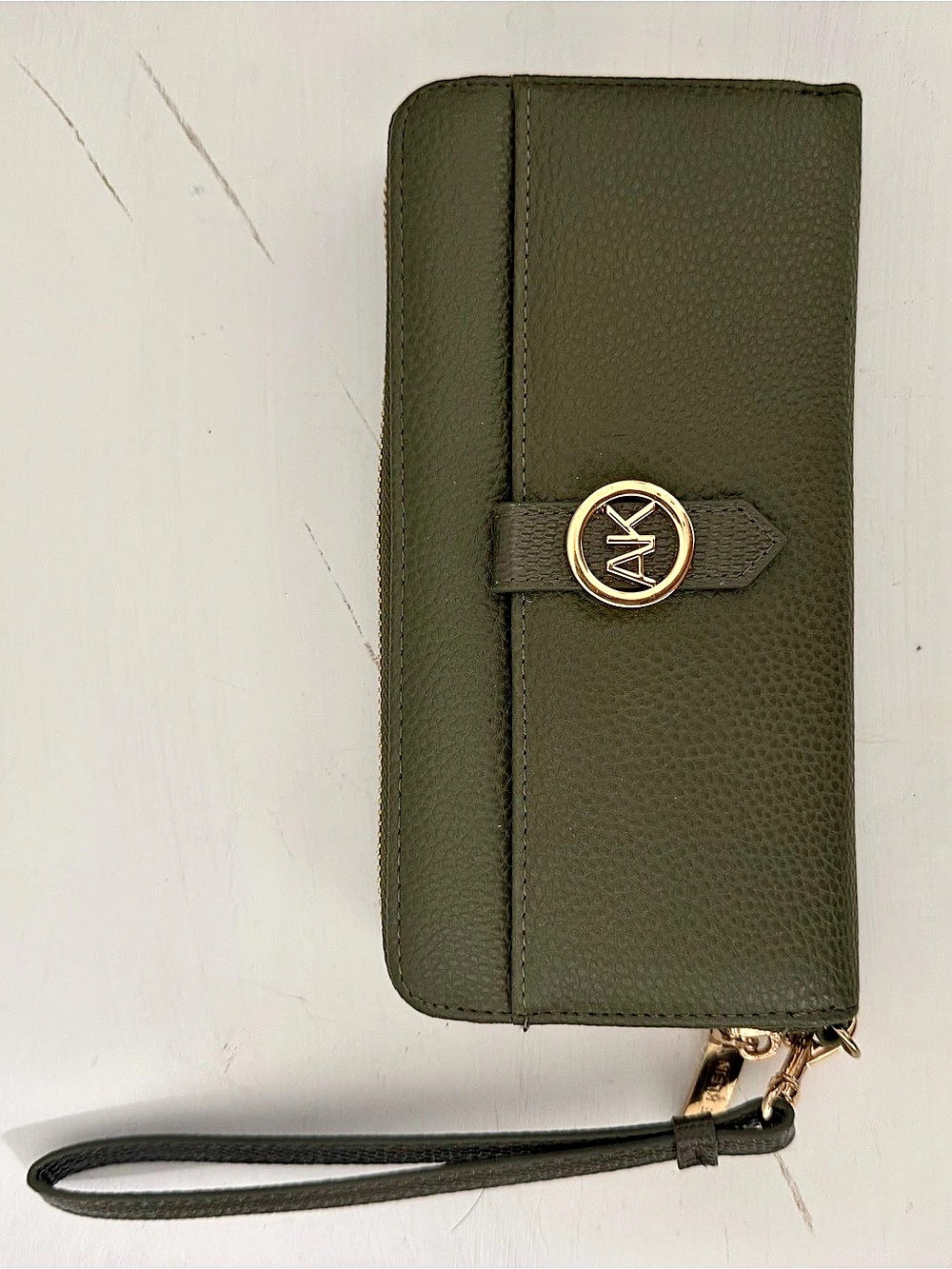 Anne Klein Zip Around Wristlet Wallet in Green